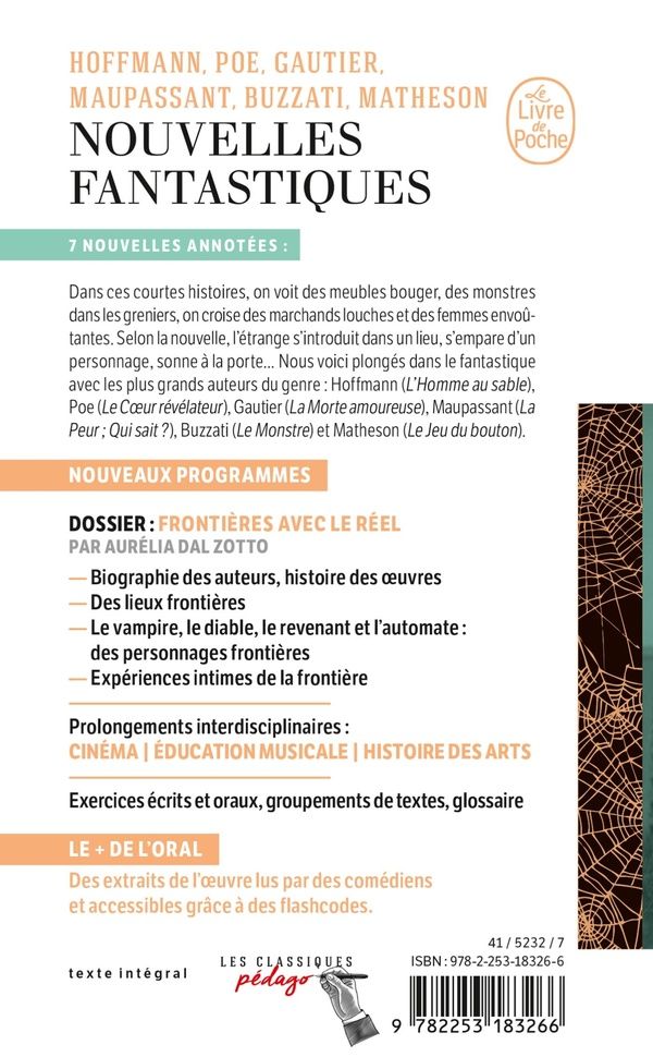 Quatrième de couverture de « NOUVELLES FANTASTIQUES (EDITION PEDAGOGIQUE) - DOSSIER THEMATIQUE : LA FRONTIERE »