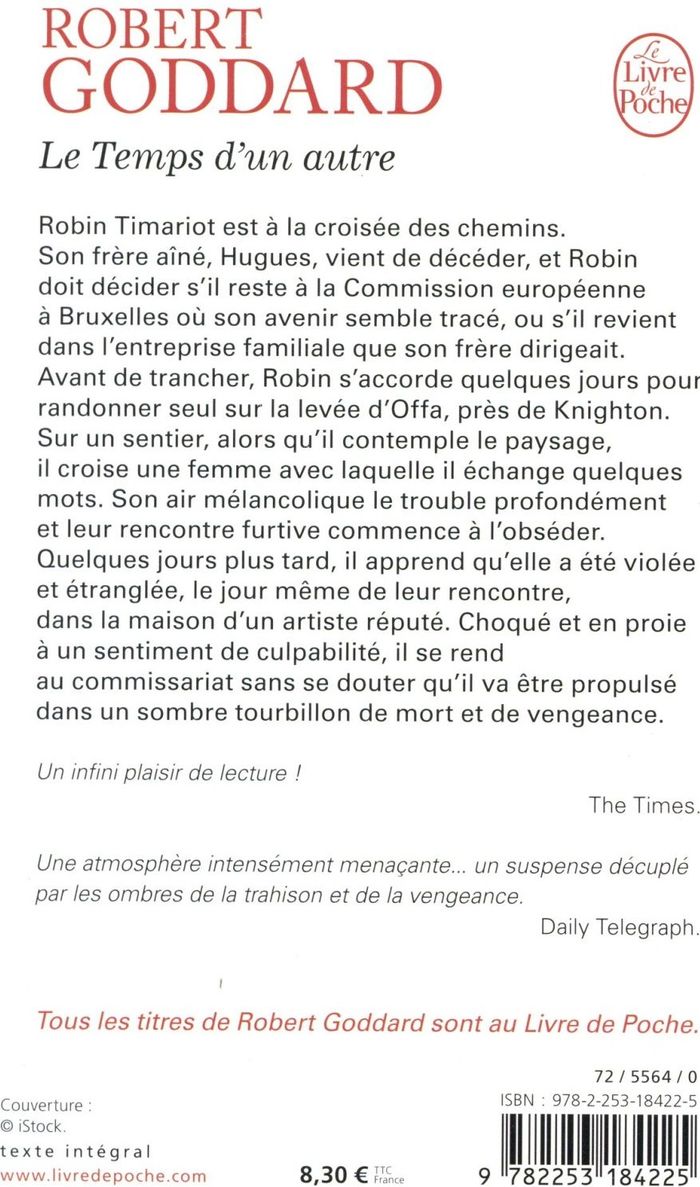 Quatrième de couverture de « Le temps d'un autre »