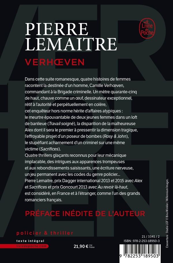 Quatrième de couverture de « Verhoeven »