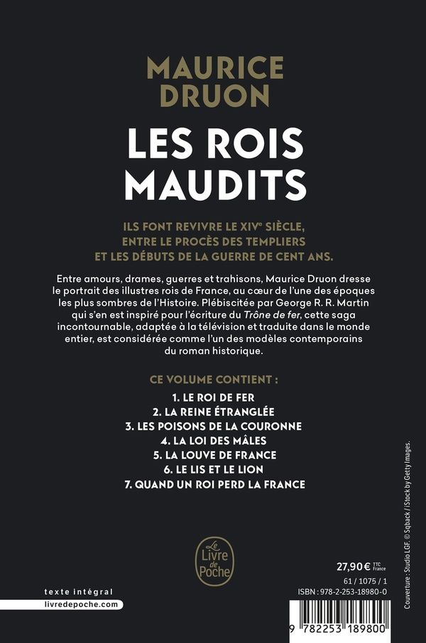 Quatrième de couverture de « LES ROIS MAUDITS »
