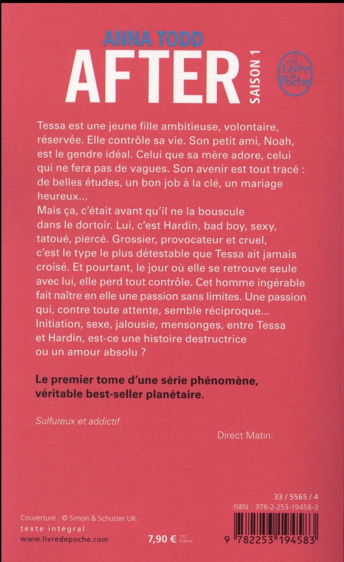 Quatrième de couverture de « AFTER, TOME 1 »