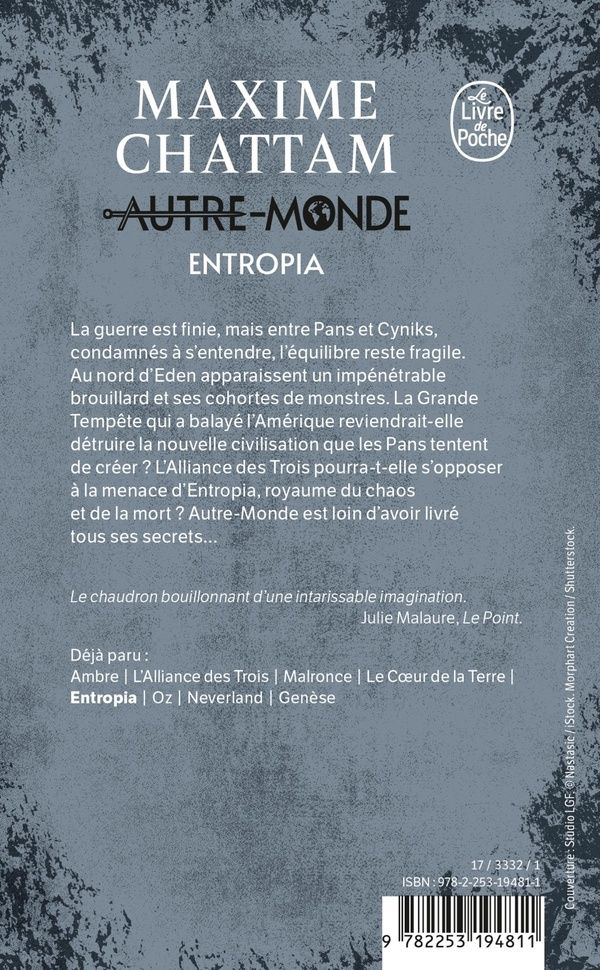 Quatrième de couverture de « Entropia : roman »
