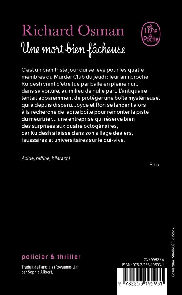 Quatrième de couverture de « Une mort bien fâcheuse »