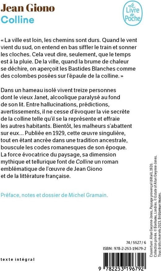 Quatrième de couverture de « Colline »