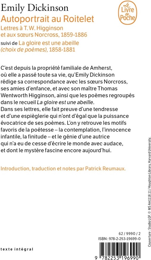 Quatrième de couverture de « AUTOPORTRAIT AU ROITELET »
