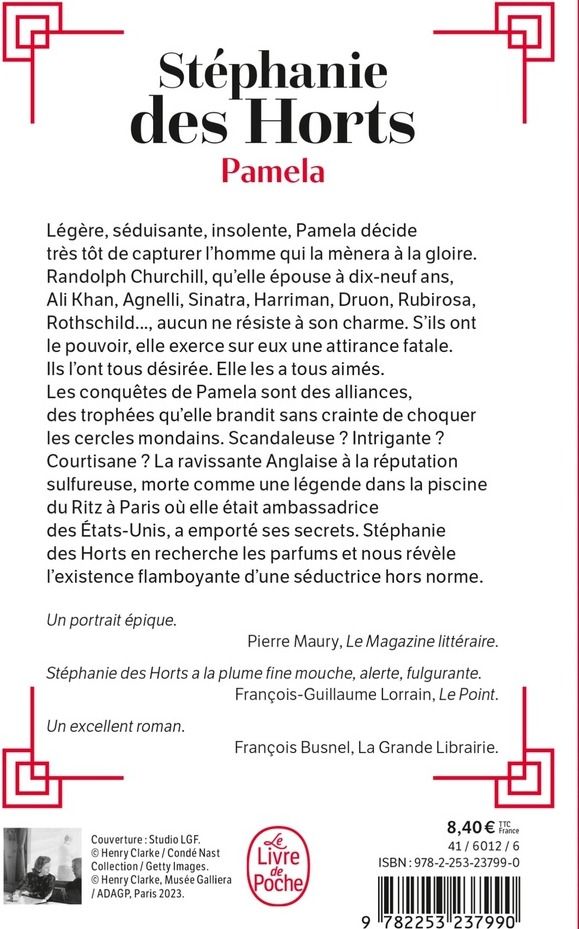 Quatrième de couverture de « Pamela »