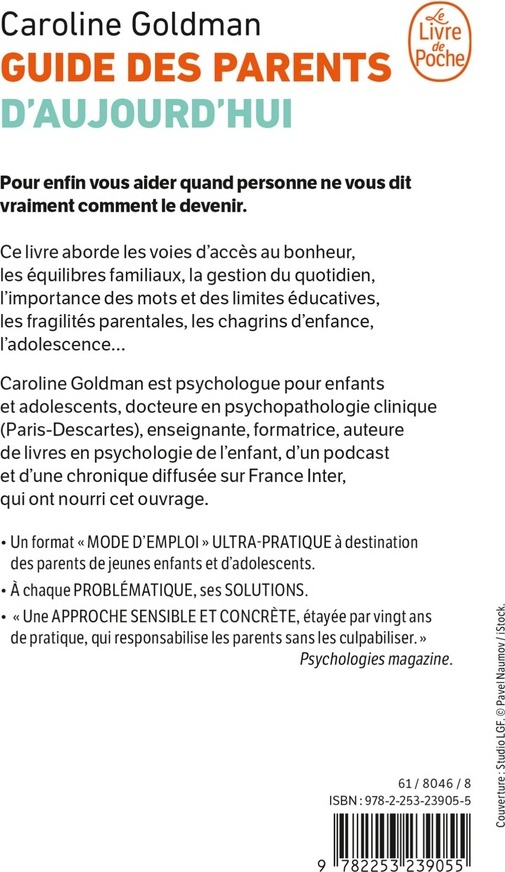 Quatrième de couverture de « Guide des parents d'aujourd'hui »