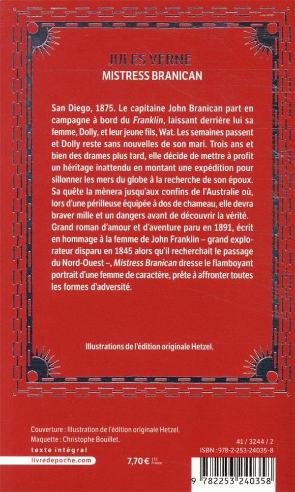 Quatrième de couverture de « Mistress Branican : texte intégral »