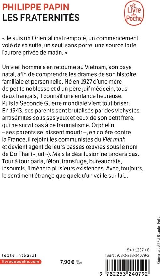Quatrième de couverture de « LES FRATERNITES »
