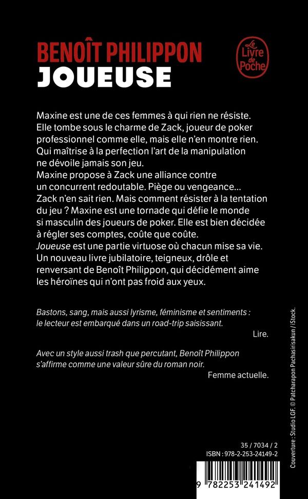 Quatrième de couverture de « Joueuse »