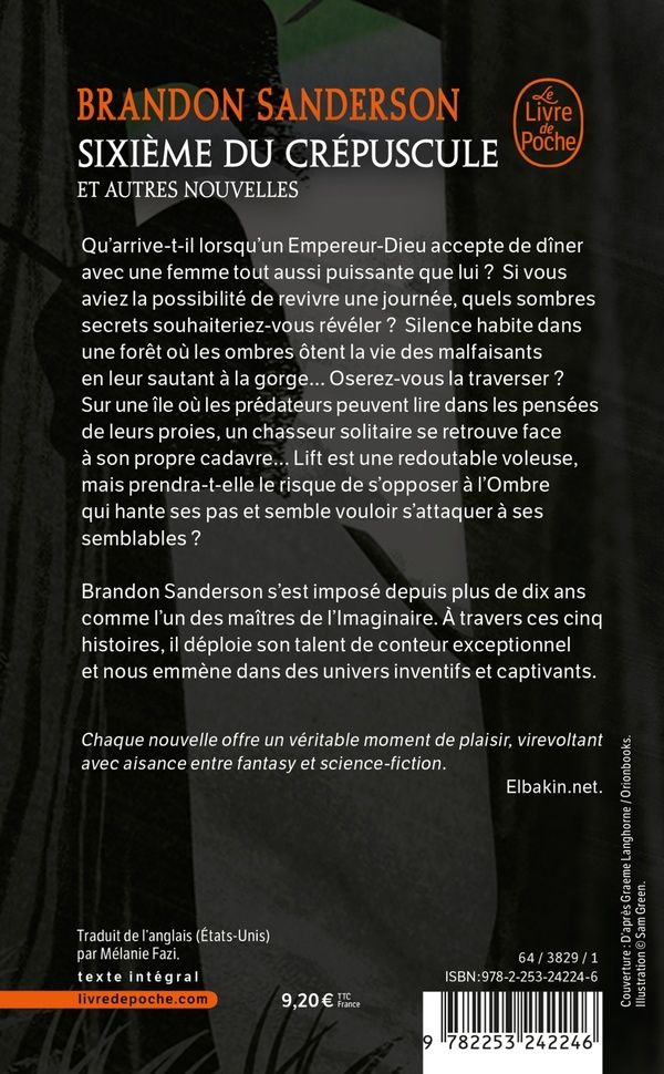 Quatrième de couverture de « Sixième du crépuscule : et autres nouvelles »