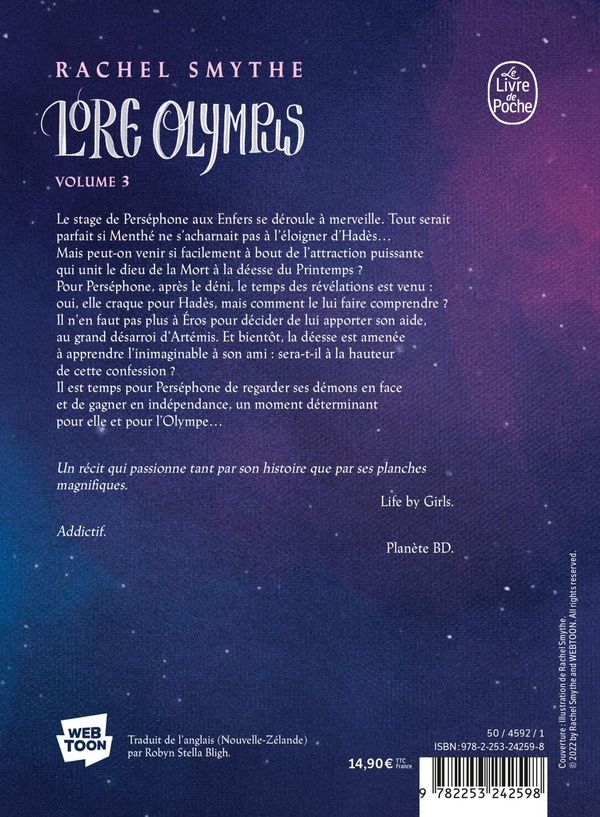 Quatrième de couverture de « Lore Olympus »