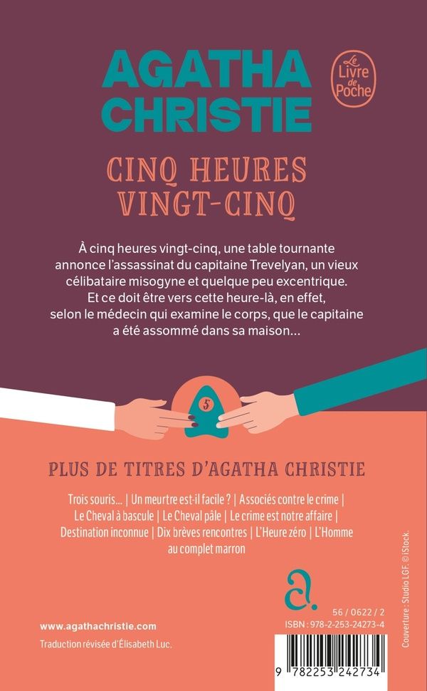 Quatrième de couverture de « CINQ HEURES VINGT-CINQ (NOUVELLE TRADUCTION REVISEE) »