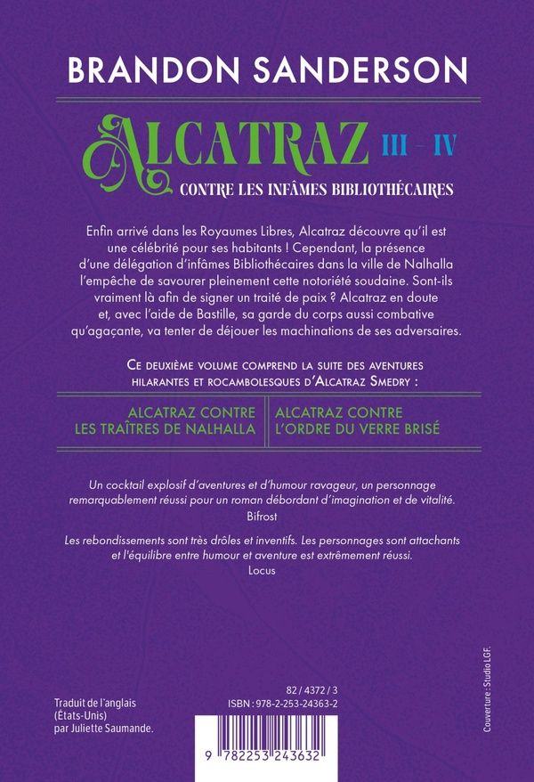 Quatrième de couverture de « Alcatraz contre les traîtres de Nalhalla »