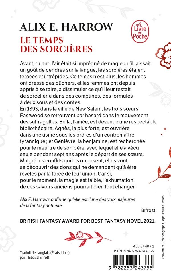 Quatrième de couverture de « LE TEMPS DES SORCIERES »