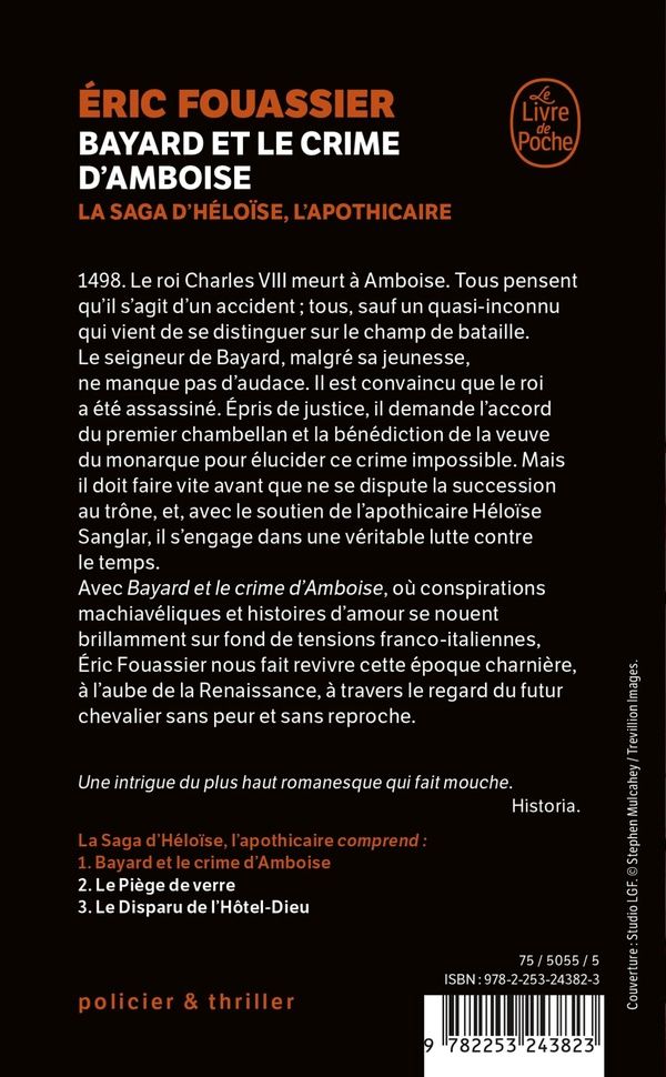 Quatrième de couverture de « Bayard et le crime d'Amboise »