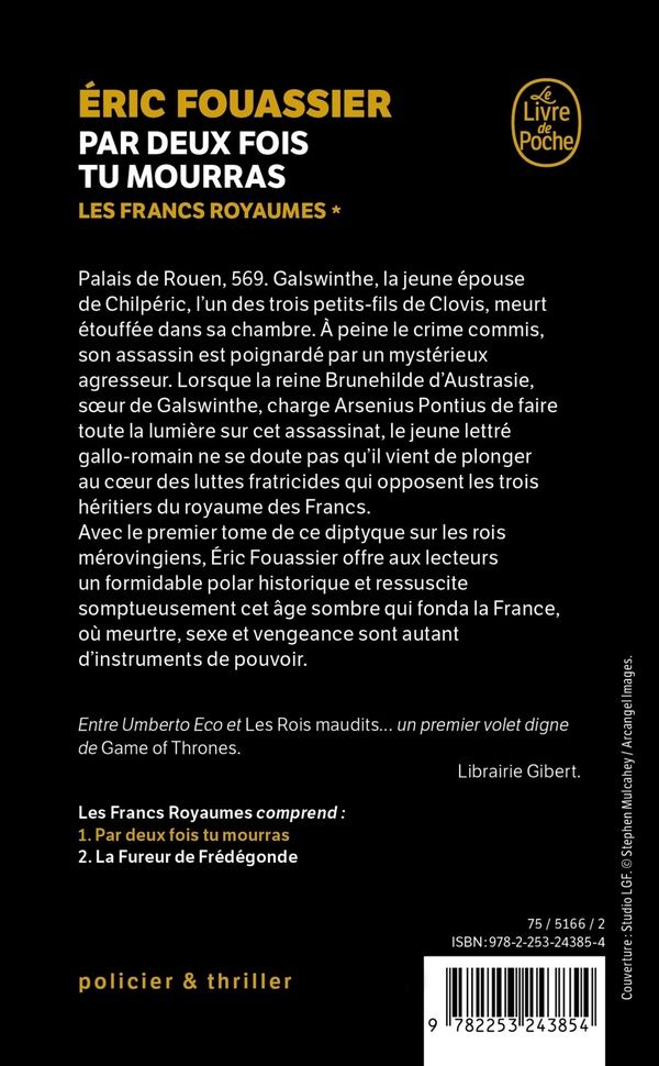 Quatrième de couverture de « Par deux fois tu mourras : roman »