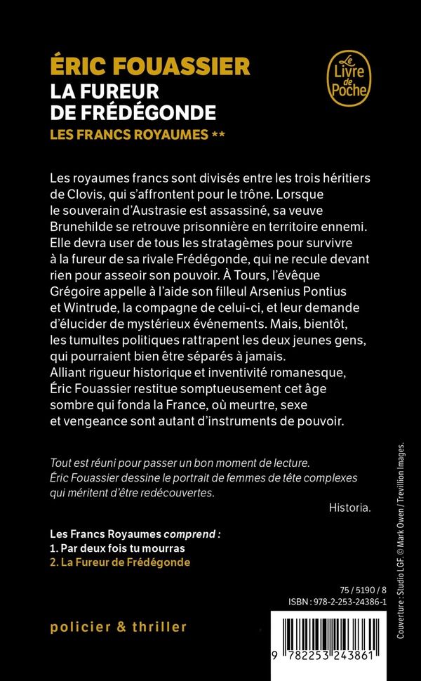 Quatrième de couverture de « La fureur de Frédégonde : roman »