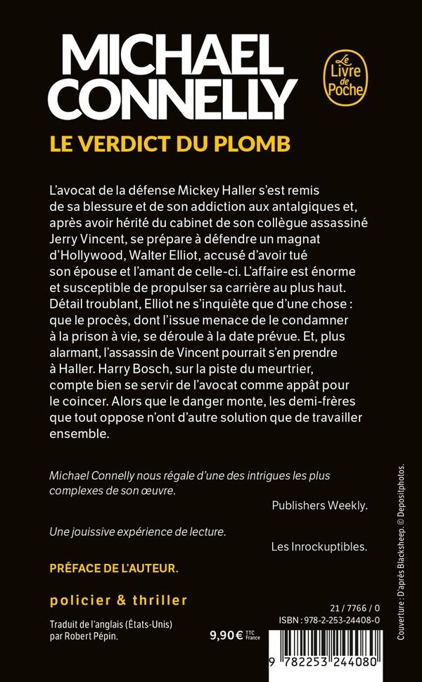 Quatrième de couverture de « Le verdict du plomb »
