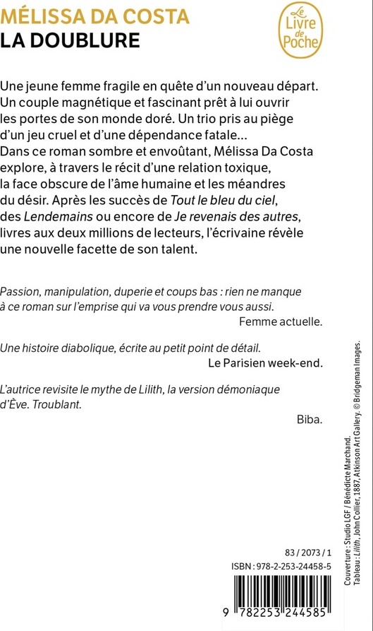 Quatrième de couverture de « La doublure : roman »