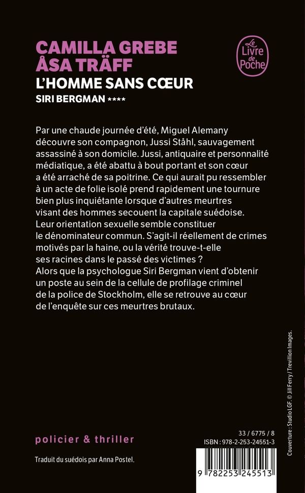 Quatrième de couverture de « L'HOMME SANS COEUR (SIRI BERGMAN, TOME 4) »