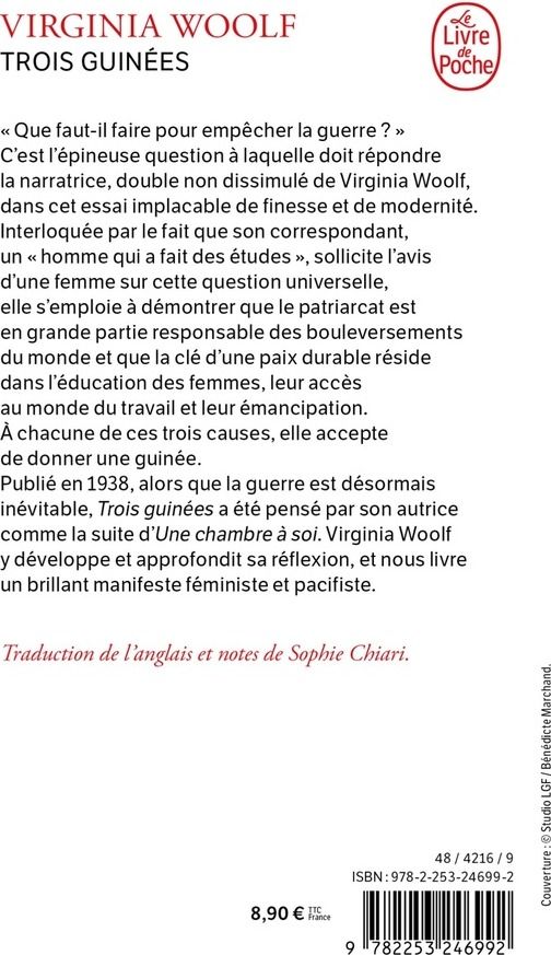 Quatrième de couverture de « Trois guinées »