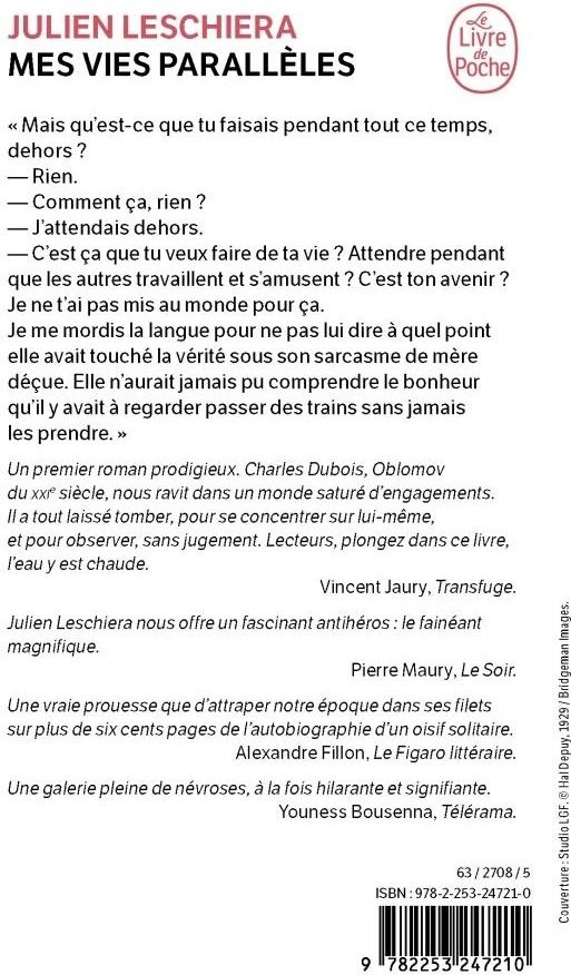 Quatrième de couverture de « Mes vies parallèles »