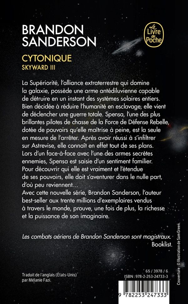 Quatrième de couverture de « CYTONIQUE (SKYWARD, TOME 3) »