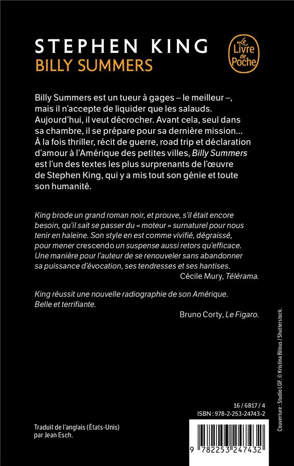 Quatrième de couverture de « Billy Summers : roman »