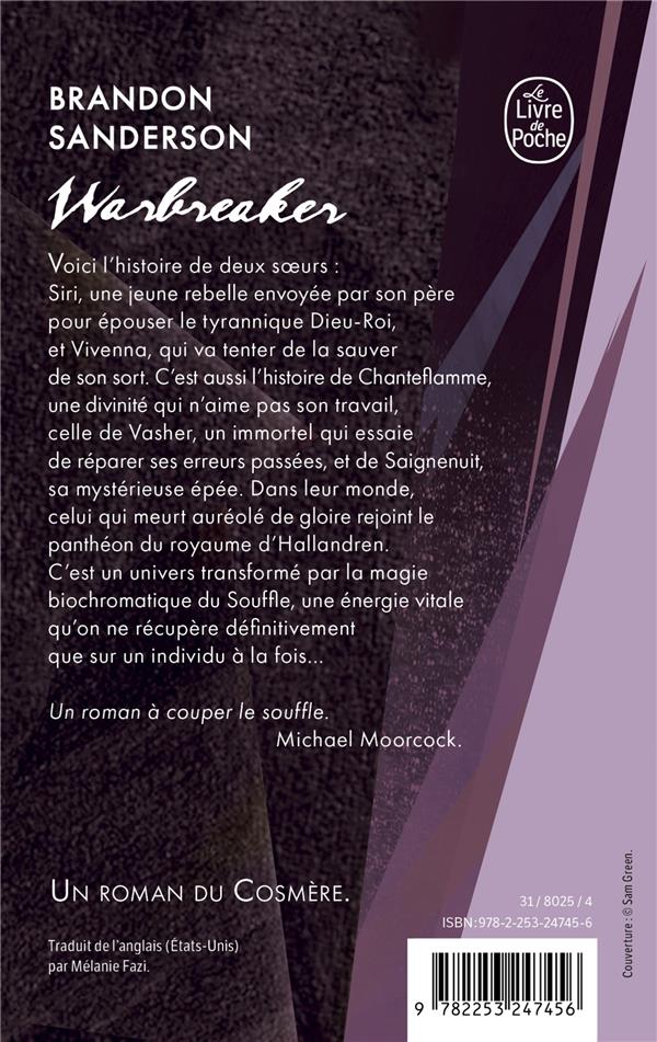Quatrième de couverture de « Warbreaker : un roman du Cosmère »