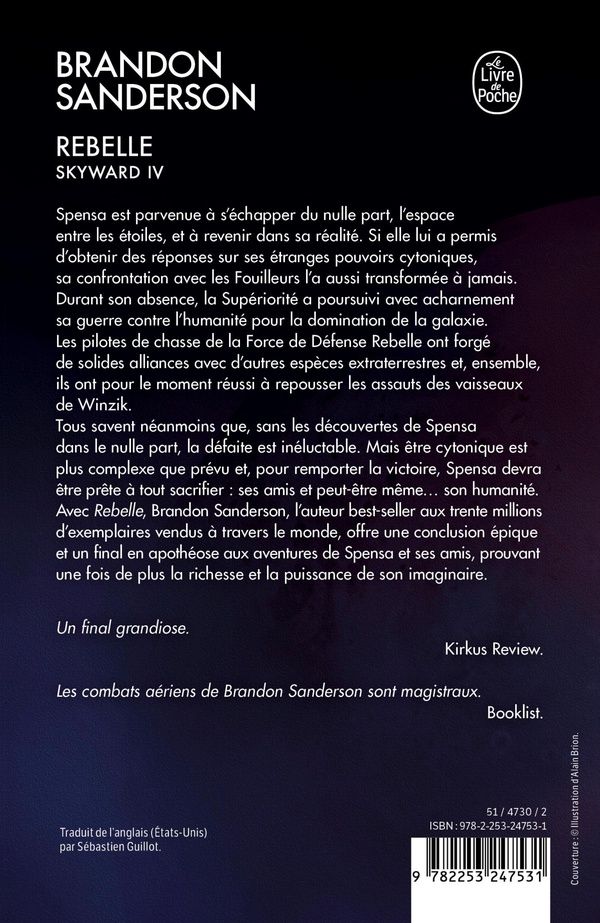 Quatrième de couverture de « Rebelle »