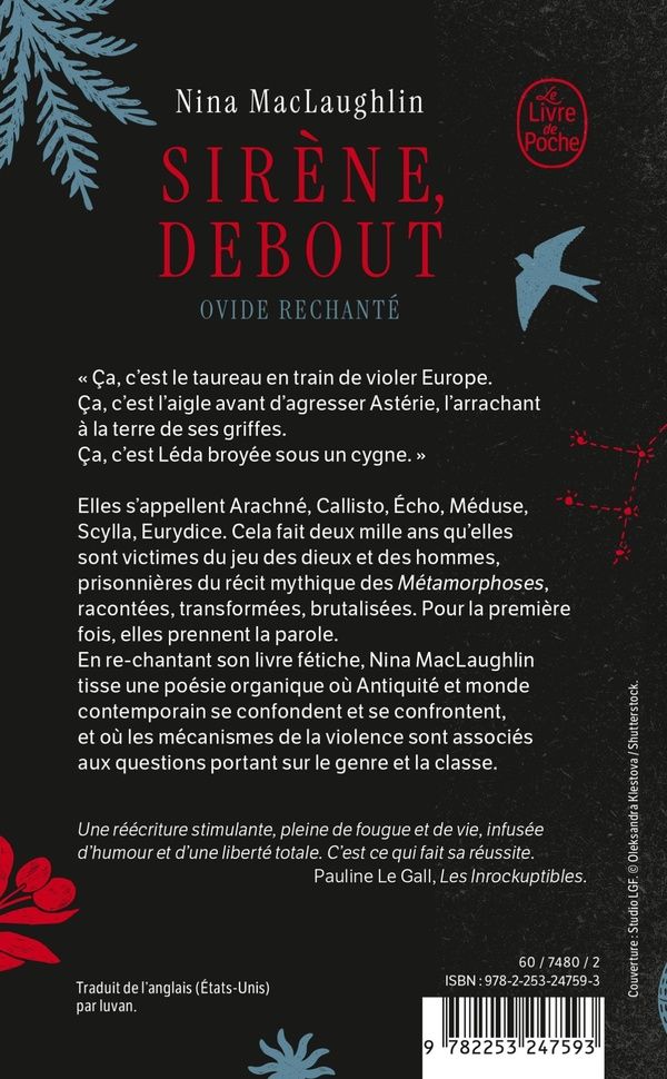 Quatrième de couverture de « Sirène, debout : Ovide rechanté »