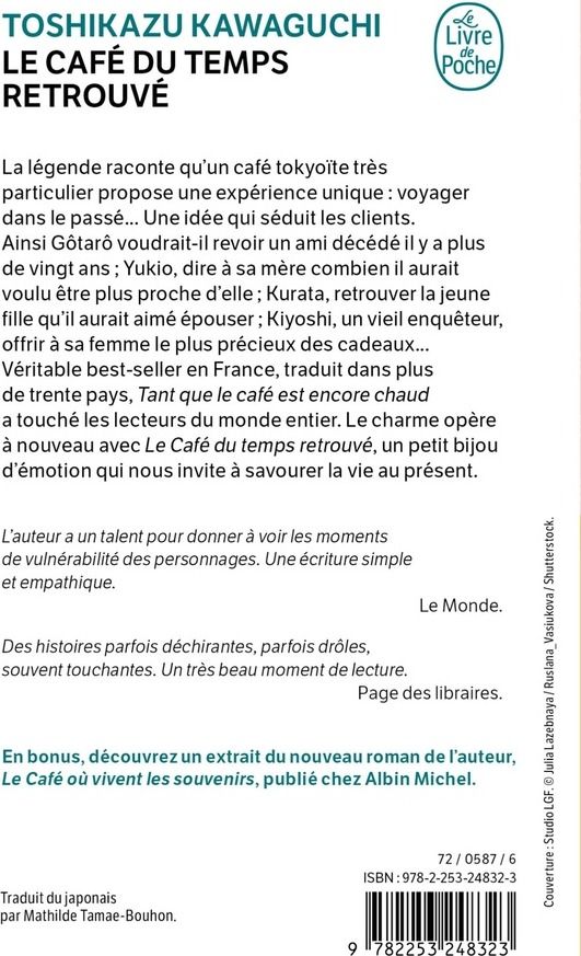 Quatrième de couverture de « LE CAFE DU TEMPS RETROUVE »