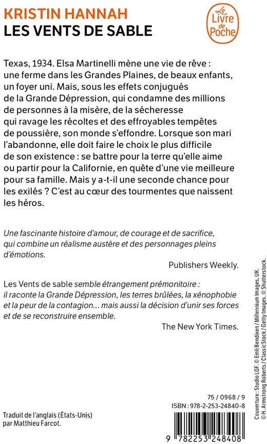 Quatrième de couverture de « LES VENTS DE SABLE »