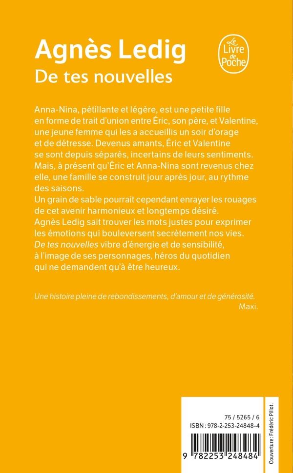 Quatrième de couverture de « De tes nouvelles : roman »
