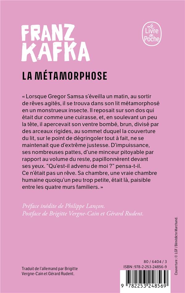 Quatrième de couverture de « LA METAMORPHOSE (NOUVELLE EDITION) »