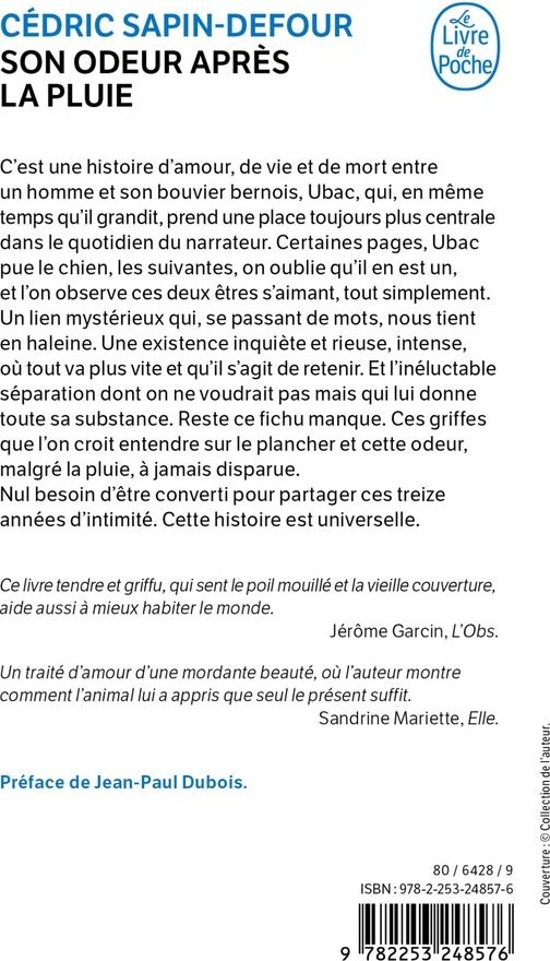 Quatrième de couverture de « SON ODEUR APRES LA PLUIE »