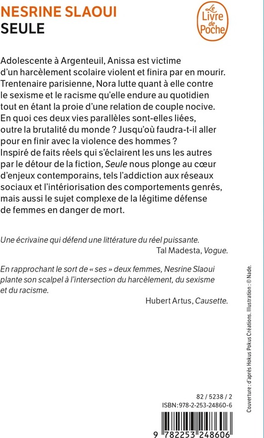 Quatrième de couverture de « Seule : roman »