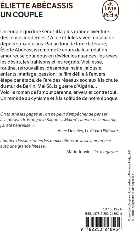 Quatrième de couverture de « UN COUPLE »