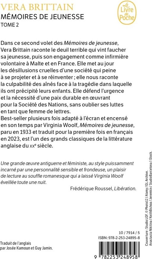 Quatrième de couverture de « Mémoires de jeunesse »
