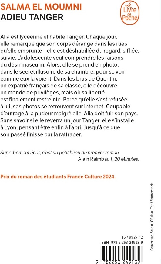 Quatrième de couverture de « Adieu Tanger »