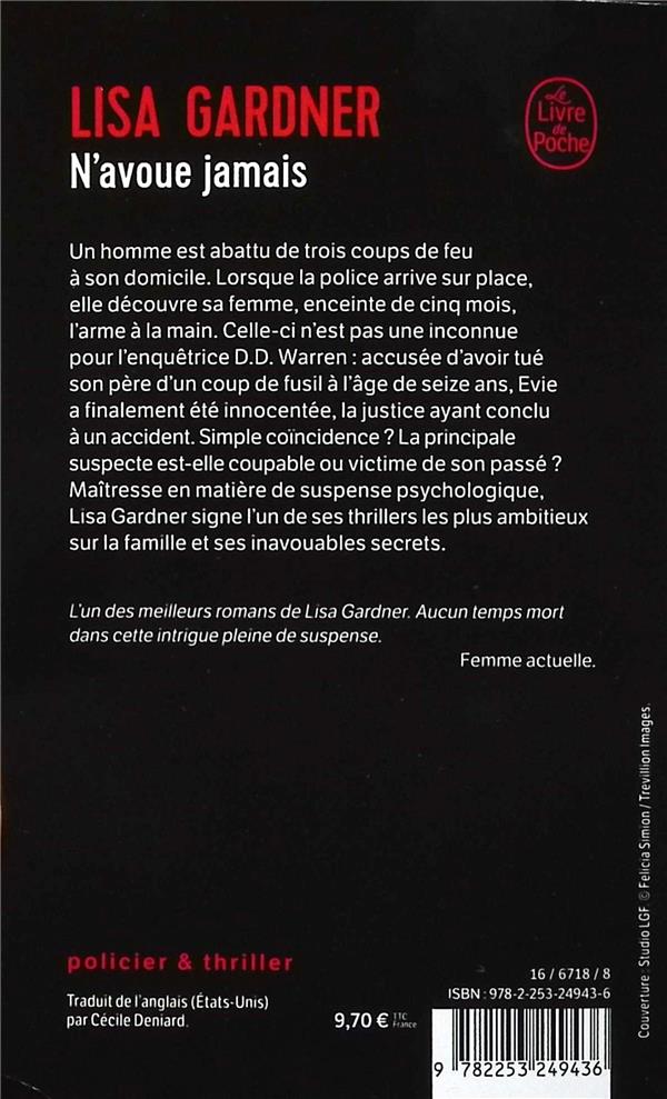 Quatrième de couverture de « N'AVOUE JAMAIS »