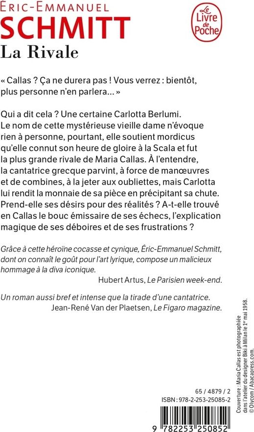 Quatrième de couverture de « La rivale »