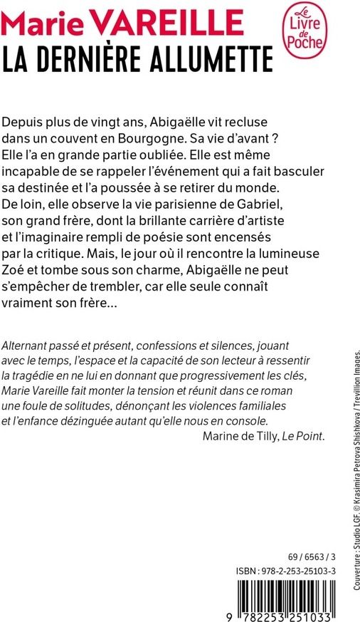 Quatrième de couverture de « LA DERNIERE ALLUMETTE »
