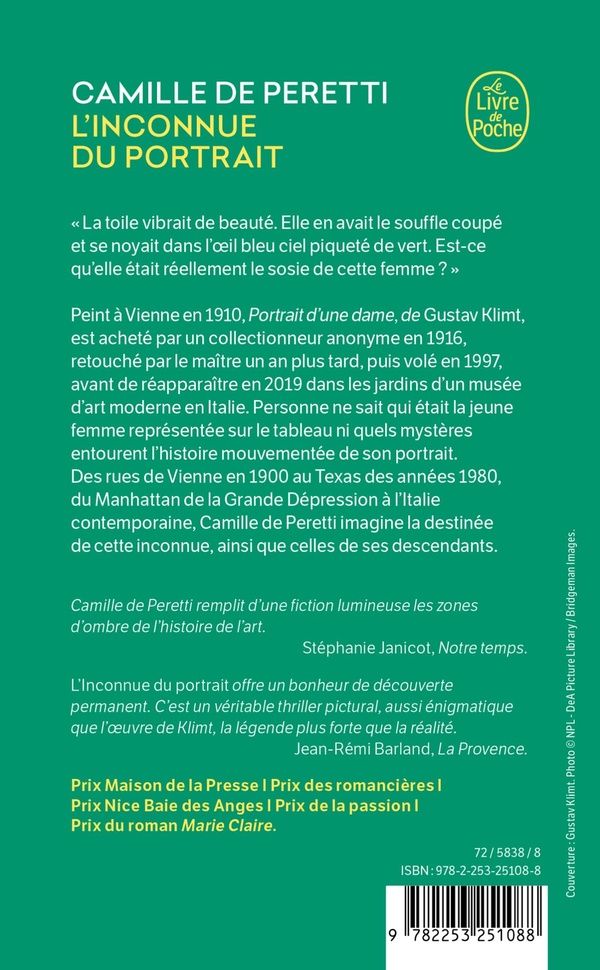Quatrième de couverture de « L'INCONNUE DU PORTRAIT »