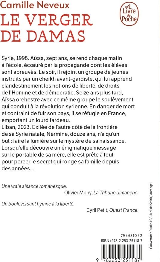 Quatrième de couverture de « Le verger de Damas : roman »