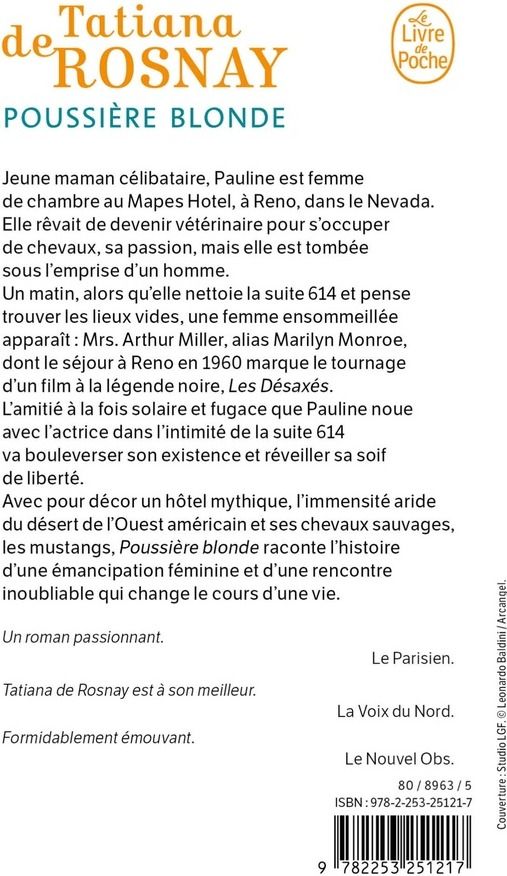 Quatrième de couverture de « POUSSIERE BLONDE »