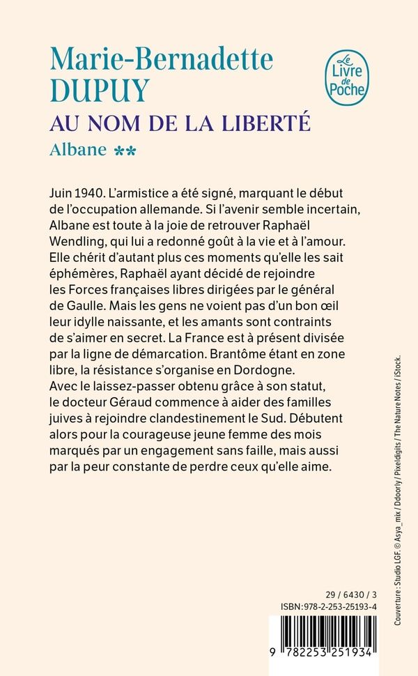 Quatrième de couverture de « AU NOM DE LA LIBERTE (ALBANE, TOME 2) »