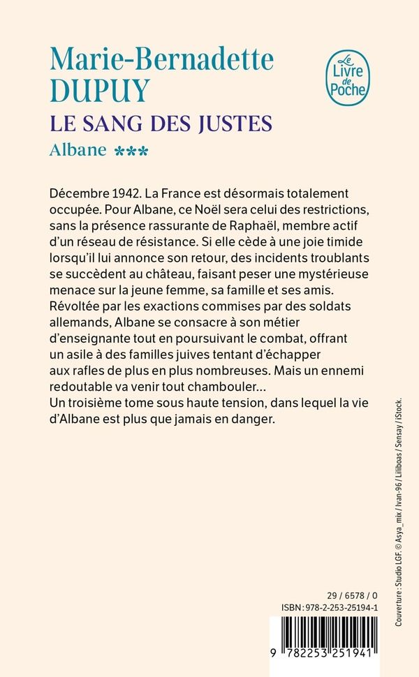 Quatrième de couverture de « Le sang des justes »