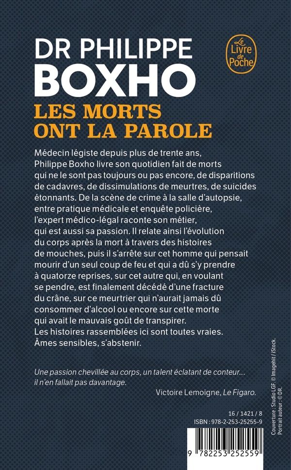 Quatrième de couverture de « Les morts ont la parole »